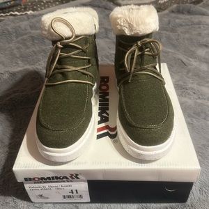 NIB Romika Helsinki 01 Fleece/Kombi Olive bootie
